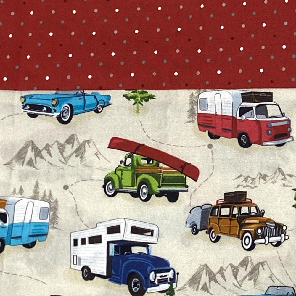 Retro Camper Print Pillowcase Handmade Standard Novelty Gone Camping Travel‎ VW - Picture 2 of 5